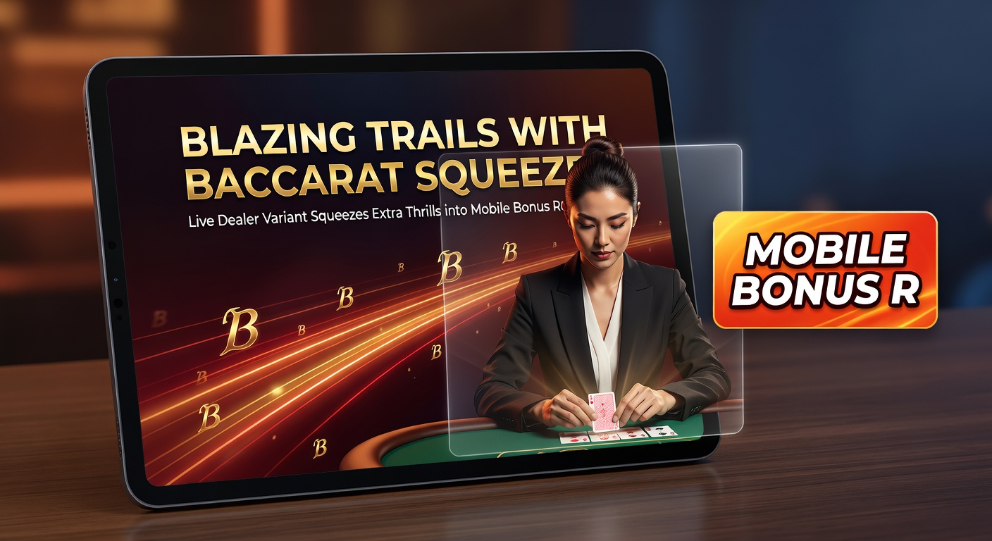 Mobile screen showing a Baccarat Squeeze bonus round with animated card reveals and multiplier badges lighting up
